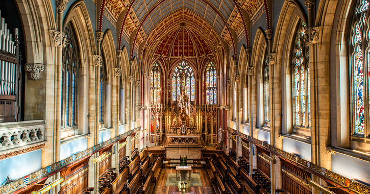 Interior view of St Cuthbert's chapel at Ushaw Historic House, Chapels and Gardens, County Durham